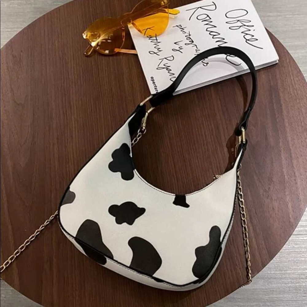 New Cow Print Baguette Bag - Picture 4 of 4